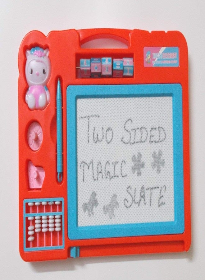 ANG� Double Sided Magnetic Slate Whiteboard and Blackboard with Chalk, Duster and Stylus (Multicolor) - Image 2